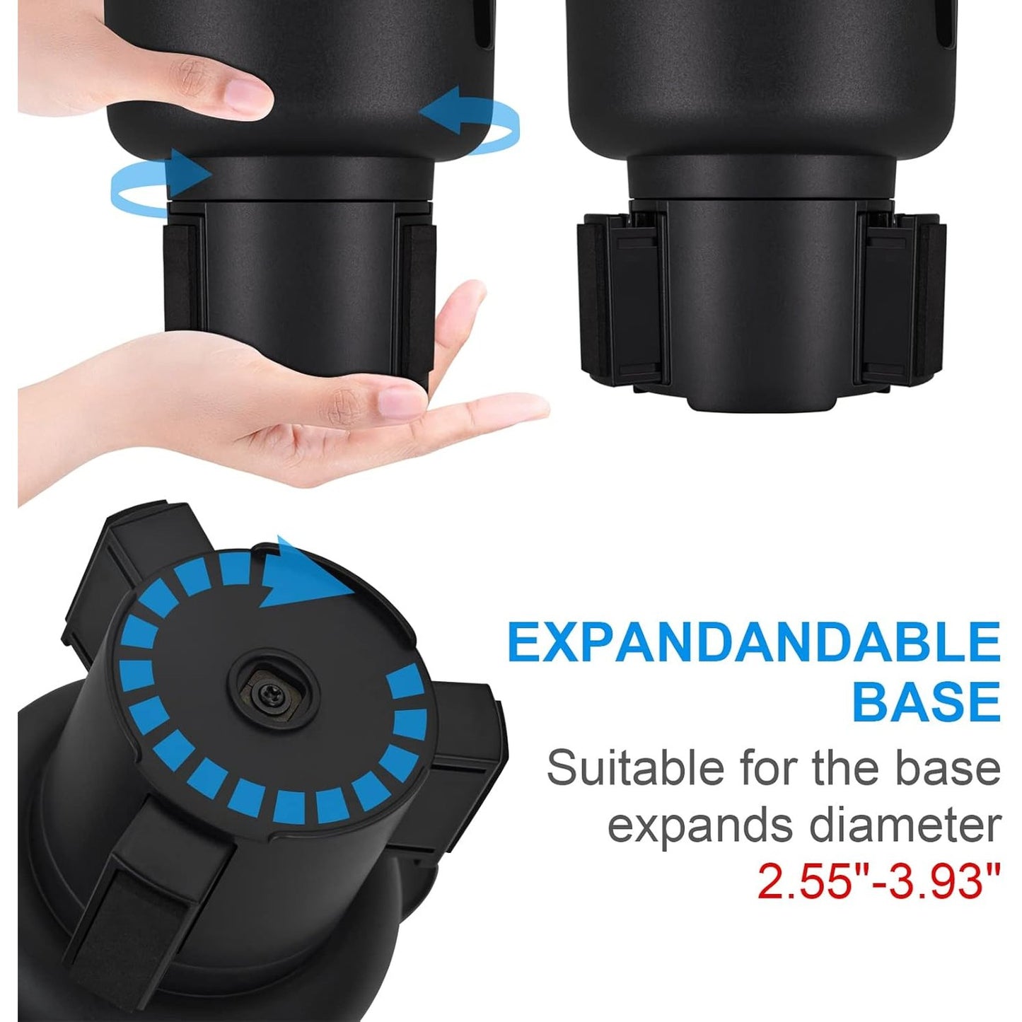 Car Cup Holder Expander with Food Tray
