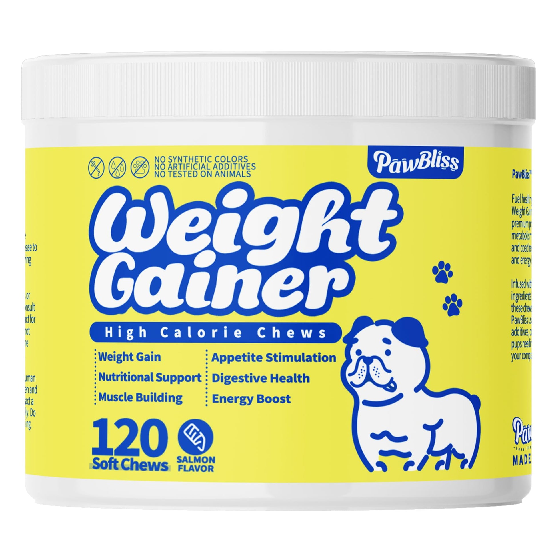 Dog Weight Gainer High Calorie Soft Chews – Muscle Gain Supplement for Dogs – Whey Protein, Omega-3, Amino Acids & Vitamins – Weight Gain Support for Puppies, Adults & Senior Dogs – 120 Soft Chews - Medaid International