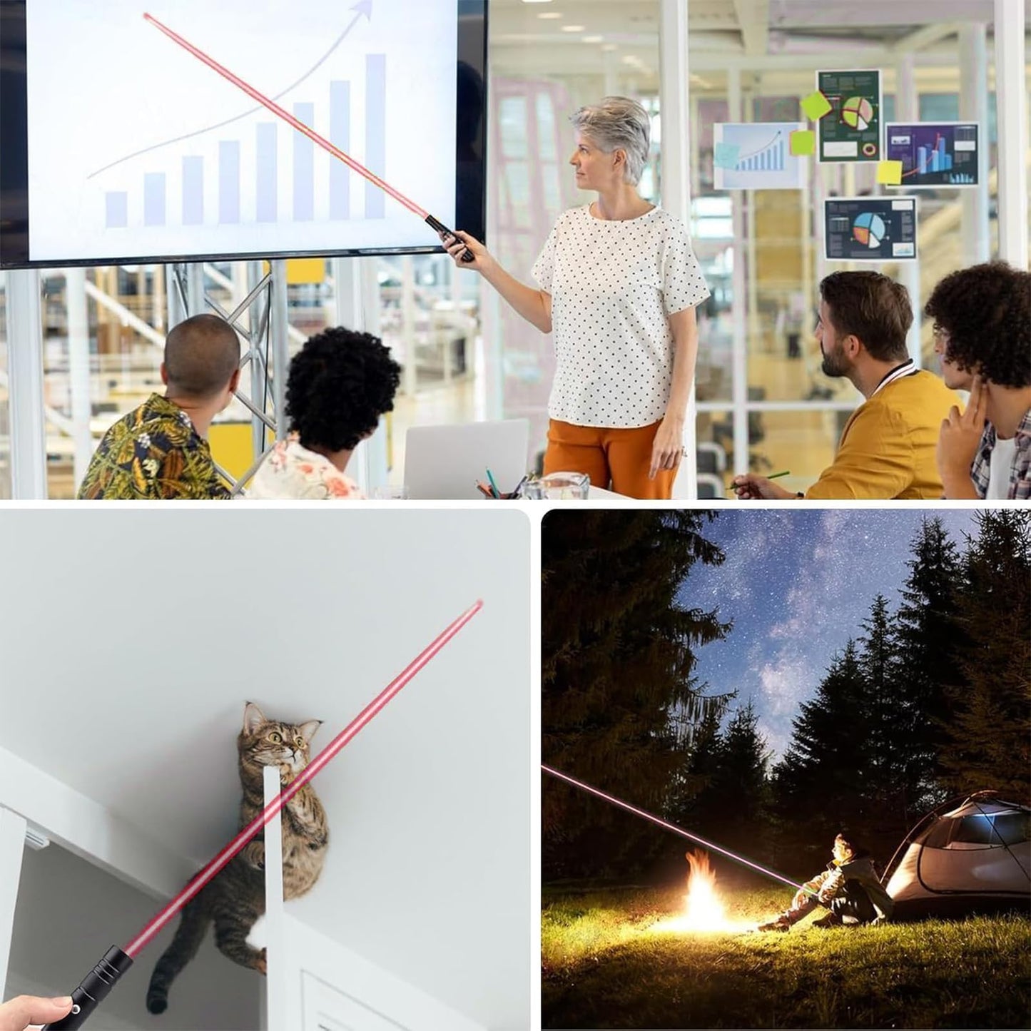 Red Laser Pointer, High Power Laser Pointer, Suitable for Tv/LED/LCD Screen Demonstrations, Outdoor Exploration, and Construction Projects, with USB Charging Option - Medaid International