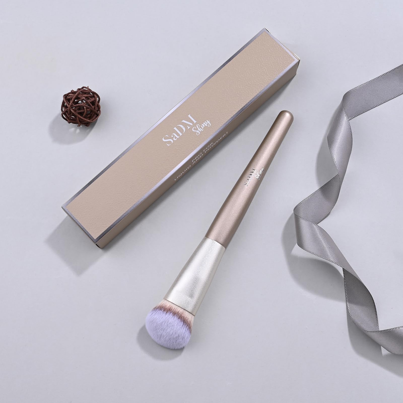Contoured Makeup Brush - Foundation Blender Brush for Powder, Cream, Contour, Bronzer, Blush Blending & Highlighter - Professional Make Up Brush - Full Face Makeup Brush - Vegan & Cruelty Free - Medaid International