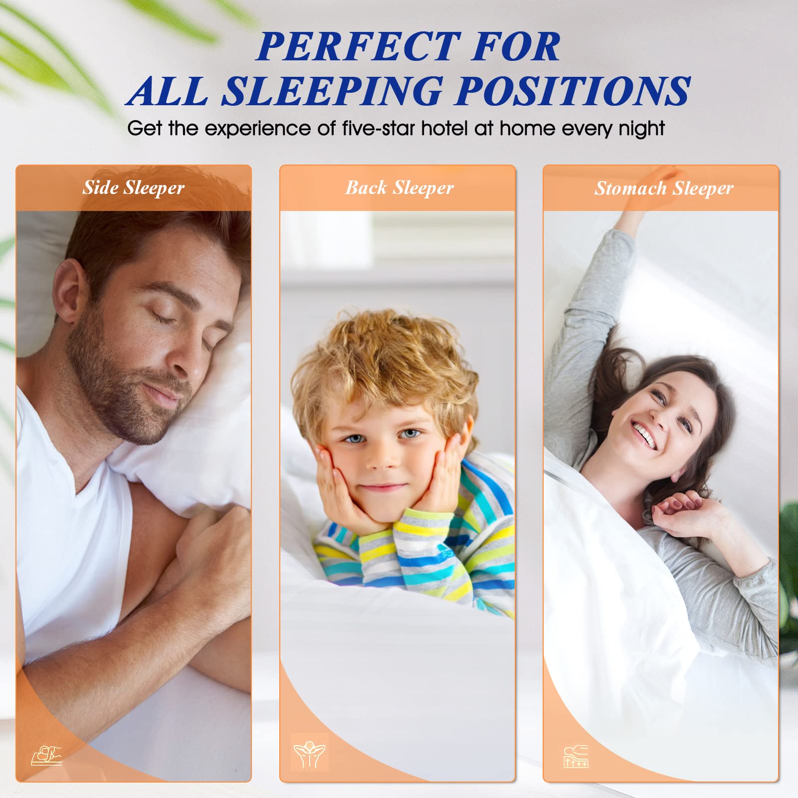 SEMZSOM Bed Pillows for Sleeping, King Size Pillows Set of 2 Cooling Luxury Hotel Quality Pillow with Premium Soft Down Alternative Filling for Back, Stomach or Side Sleepers - Medaid International