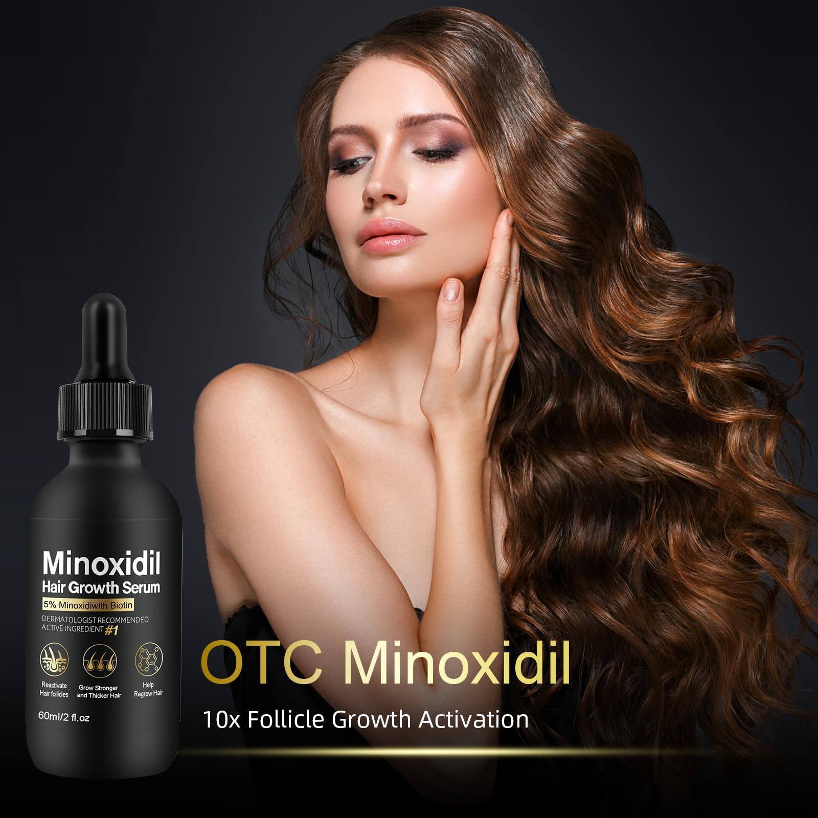 5% Minoxidil for Women Hair Growth - Hair Regrowth Treatment for Men and Women - Minoxidil Hair Growth Serum for Fuller, Thicker Hair - Medaid International
