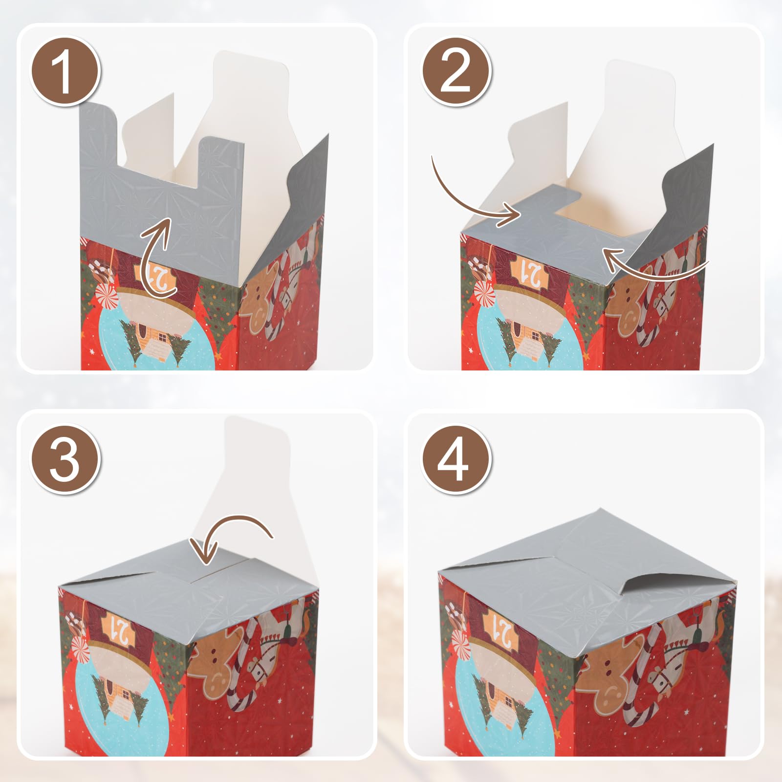 DIY Christmas Advent Calendar Boxes to Fill, 24 Empty Number Advent Calendar Boxes, 2025 Personalized Christmas Countdown Calendar Gift Boxes for Kids Family Friends, XMAS Holiday Decorations - Medaid International