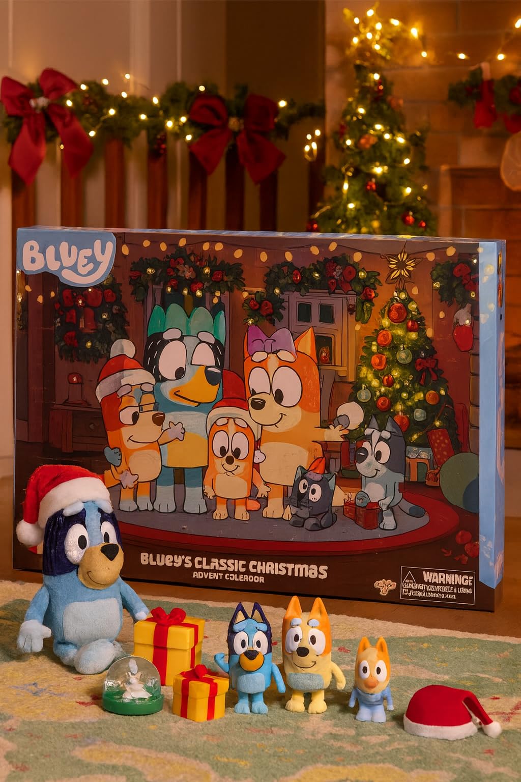 Bluey Advent Calendar Pack Toys for Girls and Boys, 24 Days of Surprises, Kids 2025 Advent Calendar w/Accessories, Stickers & Mini Christmas Tree - Medaid International