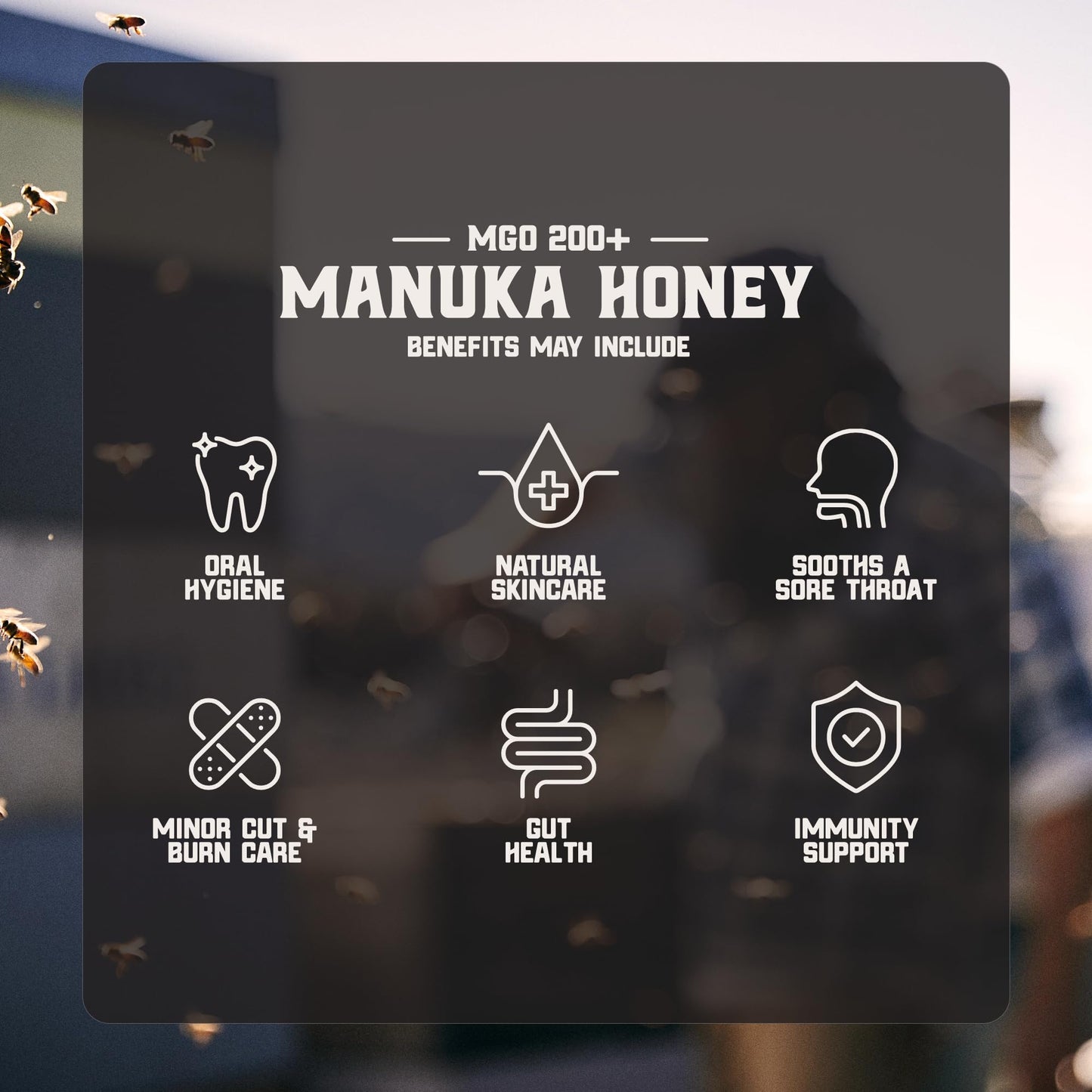 Gold Fern Honey - Raw New Zealand Manuka Honey | 1.1lb Monofloral MGO 200+ | Pure, Natural, Unpasteurized, and Unfiltered Superfood Honey, Traceable from Hive to Hand. - Medaid International