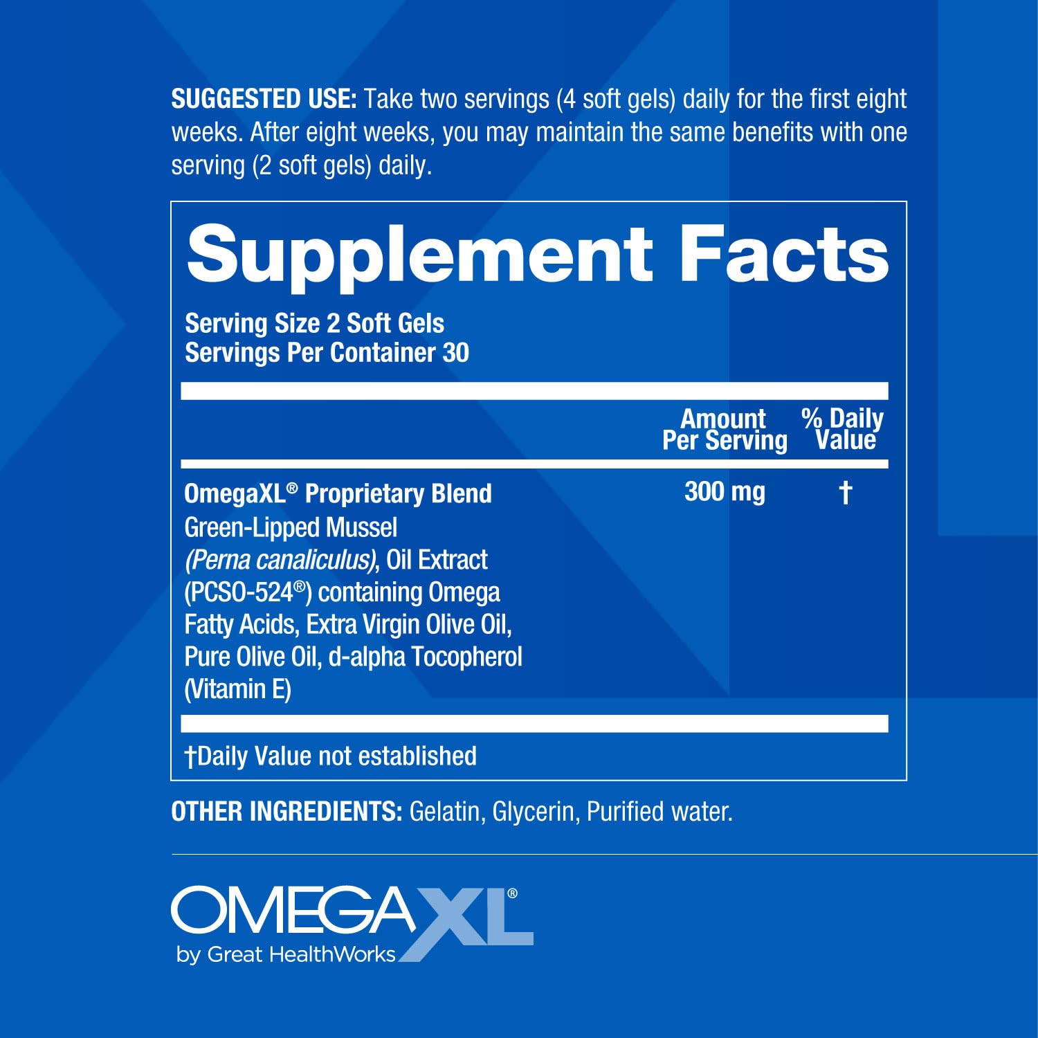 OmegaXL Joint Support Supplement, for Relief - Natural Muscle Support, Green Lipped Mussel Oil, Soft Gel Pills, Drug-Free, 60 Count - Medaid International