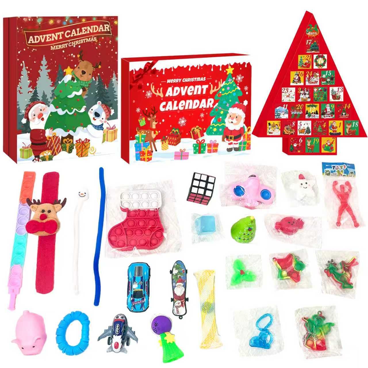 Christmas Advent Calendar 2025,24 Days of Surprises Fidget Toys Box,24-Day,Xmas Party Favors Carnival Treasure,24 Days of Surprises Fidget Toys Box,Fidget Toys Bulk Christmas Gift For Girls Boys Teen - Medaid International