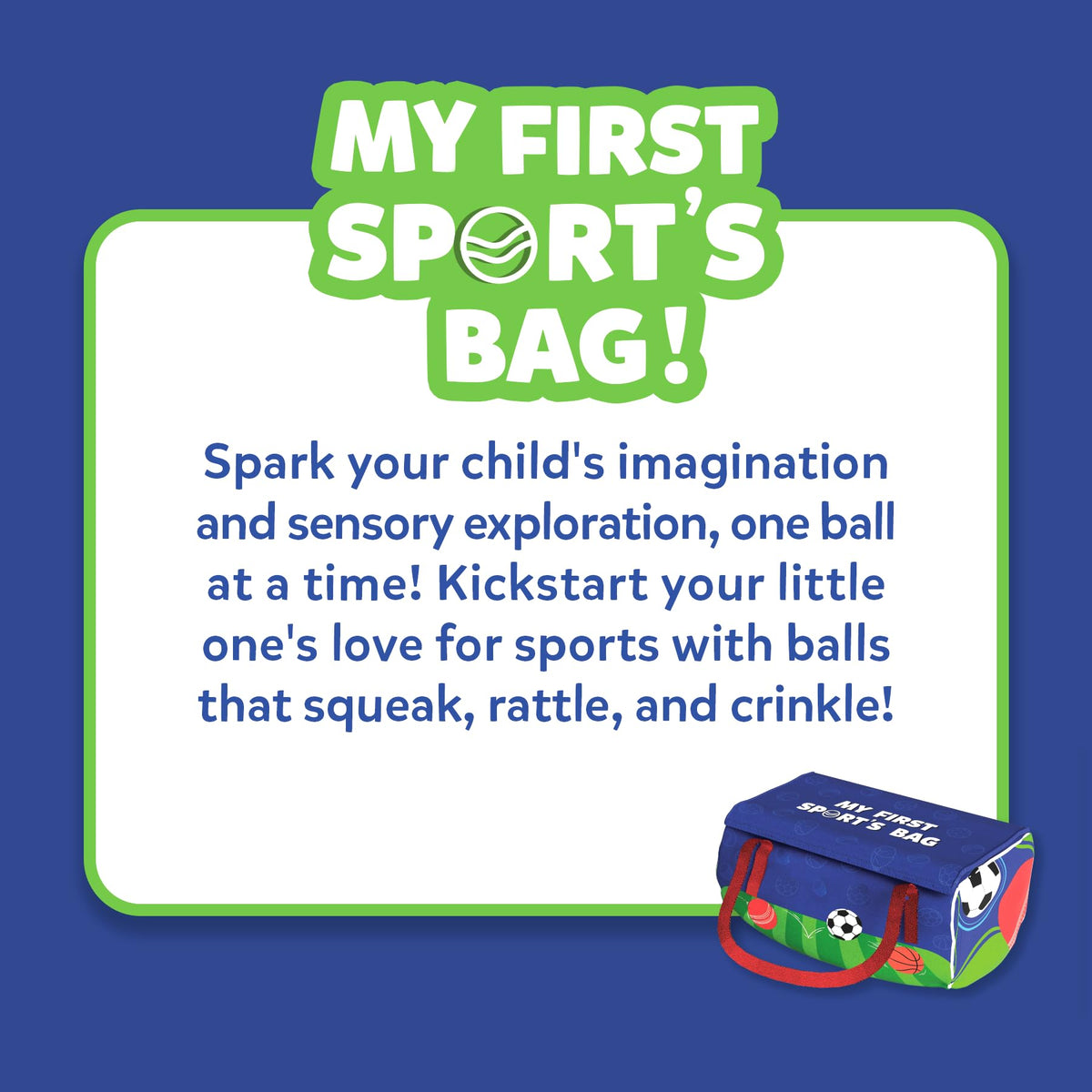 Skillmatics Plush Sports Bag Playset (3 Pc) – Soft Sensory Balls