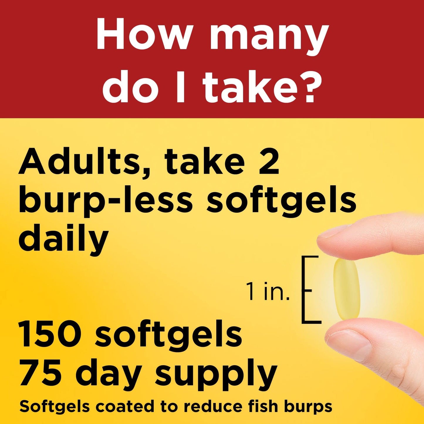 Nature Made Burp Less Fish Oil Omega 3 Supplements, 1000mg Softgels, Omega 3 Fish Oil Supplements for Healthy Heart Support, 150 Softgels, 75 Day Supply - Medaid International
