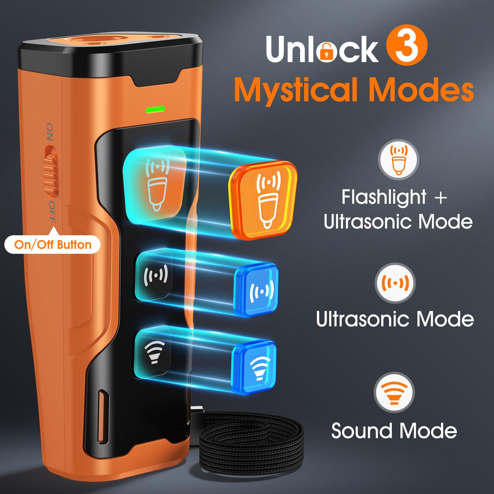 Dog Bark Deterrent Devices for Own or Neighbor's Dog Ultrasonic Dog Training Device Safe & Effective Portable Anti Barking Device for Dogs Indoor Outdoor Use Orange - Medaid International