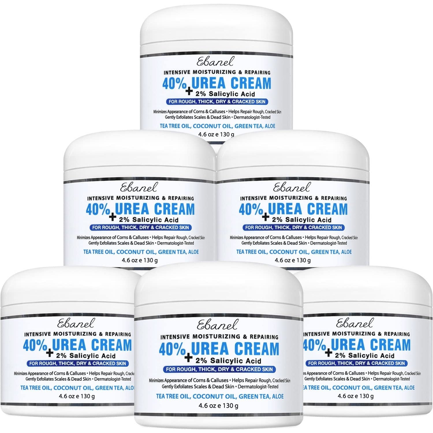 Ebanel Urea Cream 40% plus Salicylic Acid 2%, Foot Cream for Dry Cracked Heels Feet Knees Elbows Hands, Foot Dead Skin Cuticle Callus Remover Toenail Softener, Keratolytic Skin Barrier Repair Cream - Medaid International