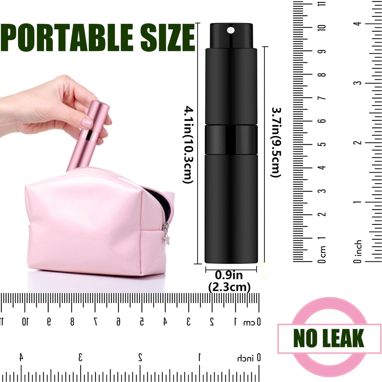 IRON BILL 8ML Mini Atomizer Perfume Travel (Matte Black) Refillable Bottle Portable Spray Bottle for Cologne and Perfume (3pcs) - Medaid International