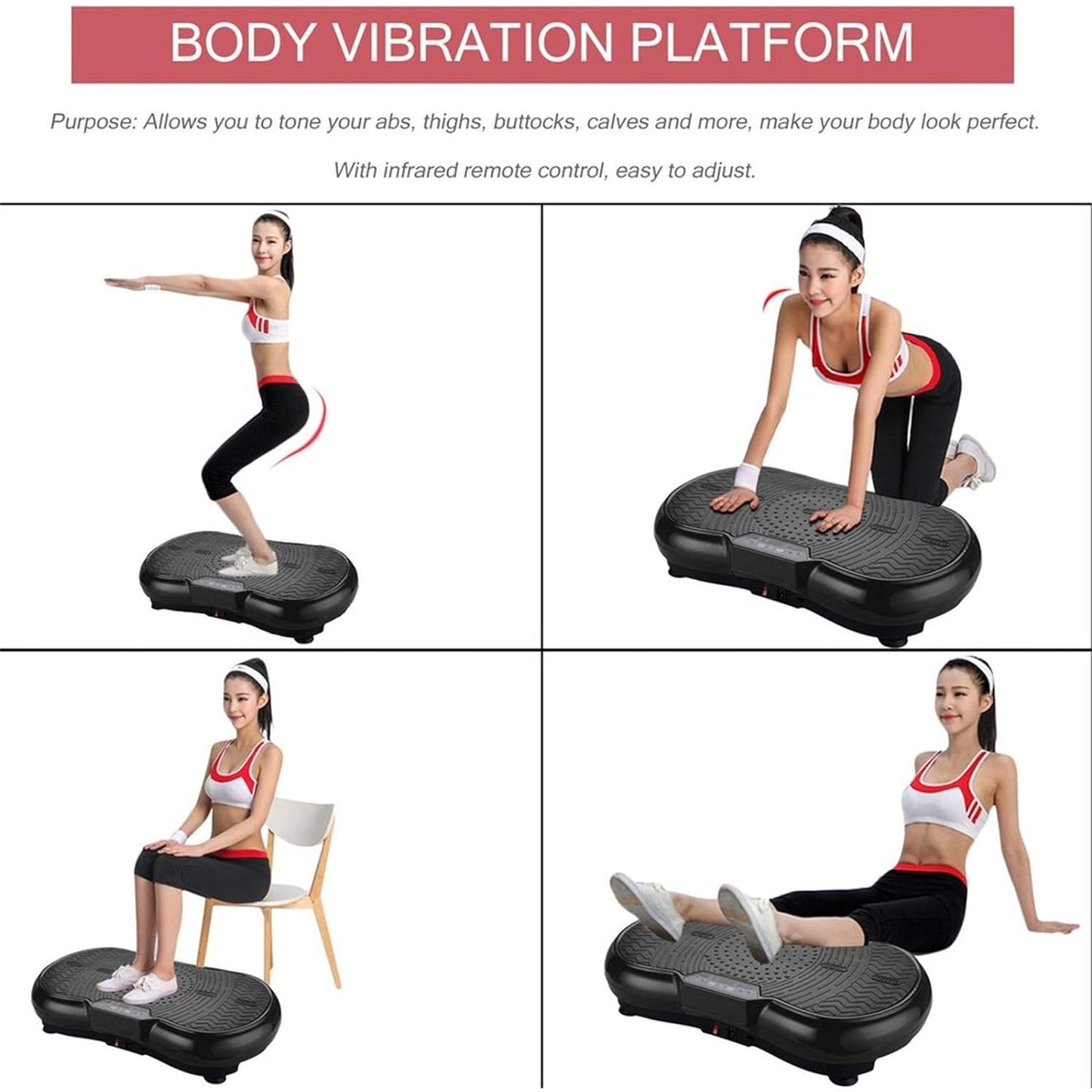 VITALmaxx Black Vibration Plate – 99 Levels, 10 Programs, Made in Germany