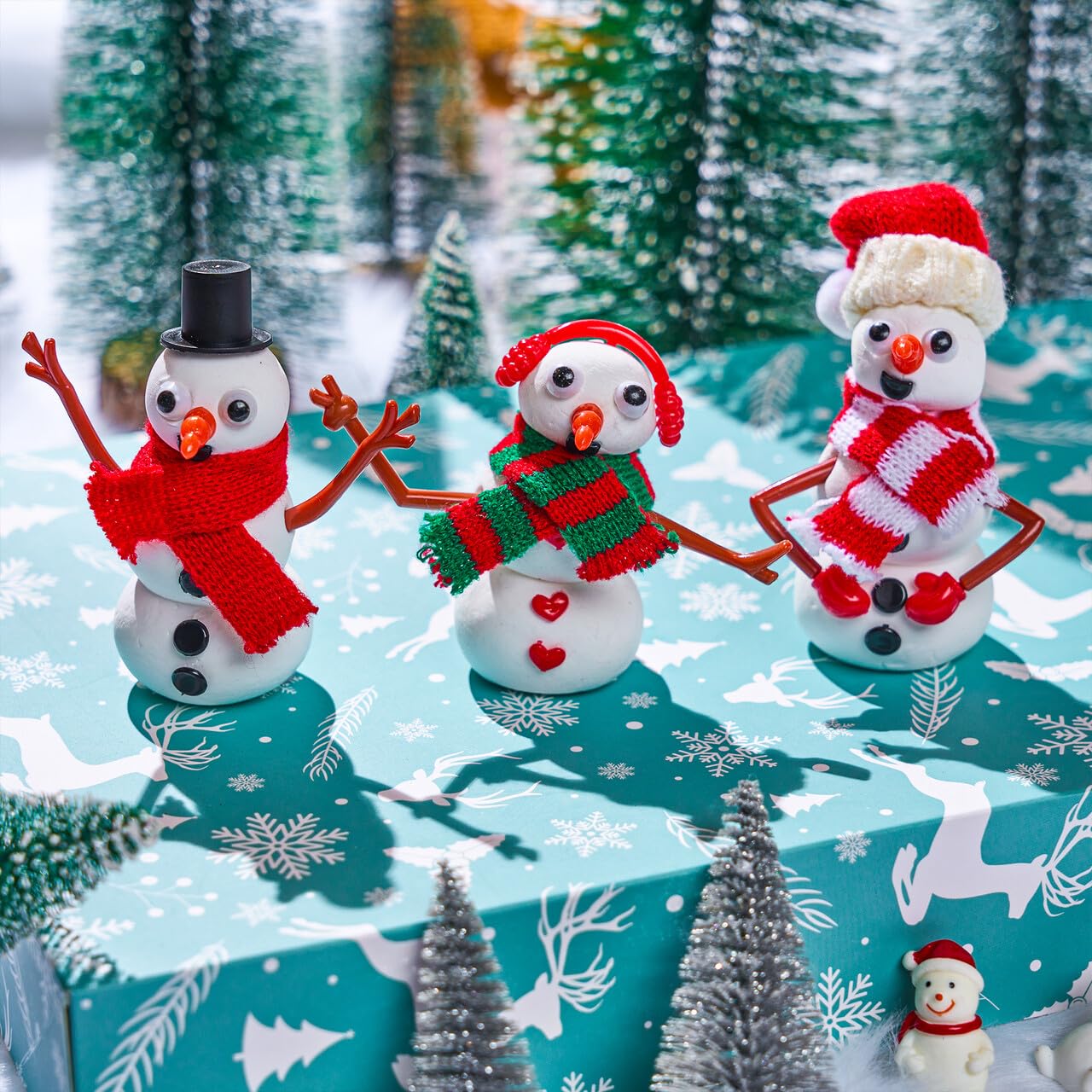 JOYIN Christmas Build a Snowman Craft Kit, 3 Pack Modeling Clay DIY Make a Snowman Kit for Christmas Arts and Craft Activities, Xmas Gift Stocking Stuffers for Kids, School Funny Toy Party Favor - Medaid International