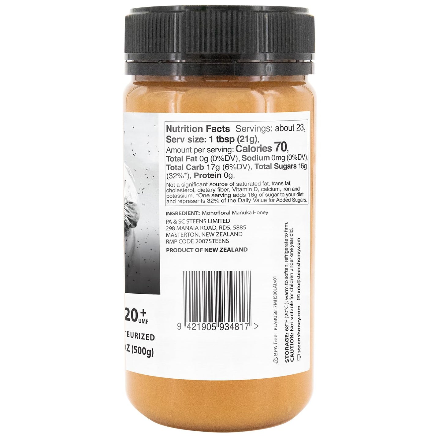 Steens Manuka Honey - MGO 830+ - Pure & Raw 100% Certified UMF 20+ Manuka Honey - Bottled and Sealed in New Zealand - 17.6 Ounce (Pack of 1) New Version - Medaid International