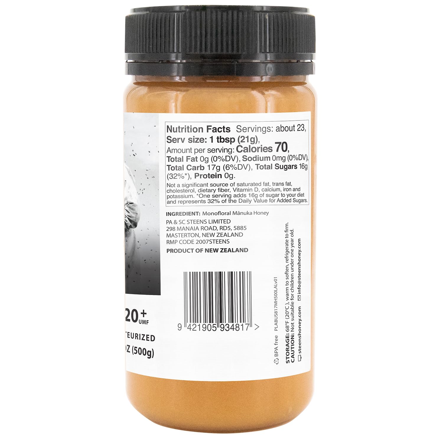 Steens Manuka Honey - MGO 830+ - Pure & Raw 100% Certified UMF 20+ Manuka Honey - Bottled and Sealed in New Zealand - 17.6 Ounce (Pack of 1) New Version - Medaid International