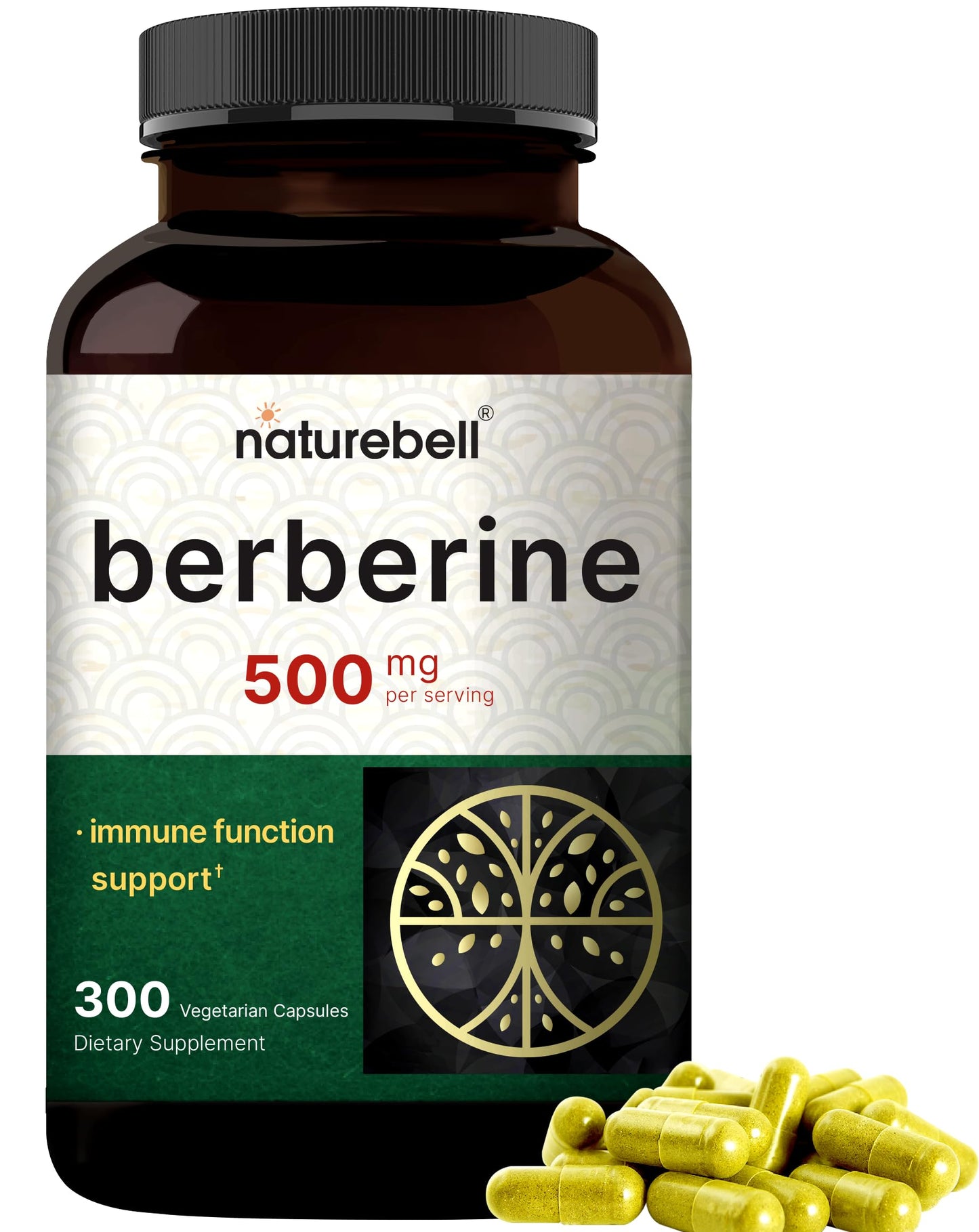 NatureBell Berberine Supplement 500mg | 300 Veggie Capsules, 97% Pure Berberine HCL – 5:1 Root Extract – Plant Based, Vegan, Non-GMO - Medaid International