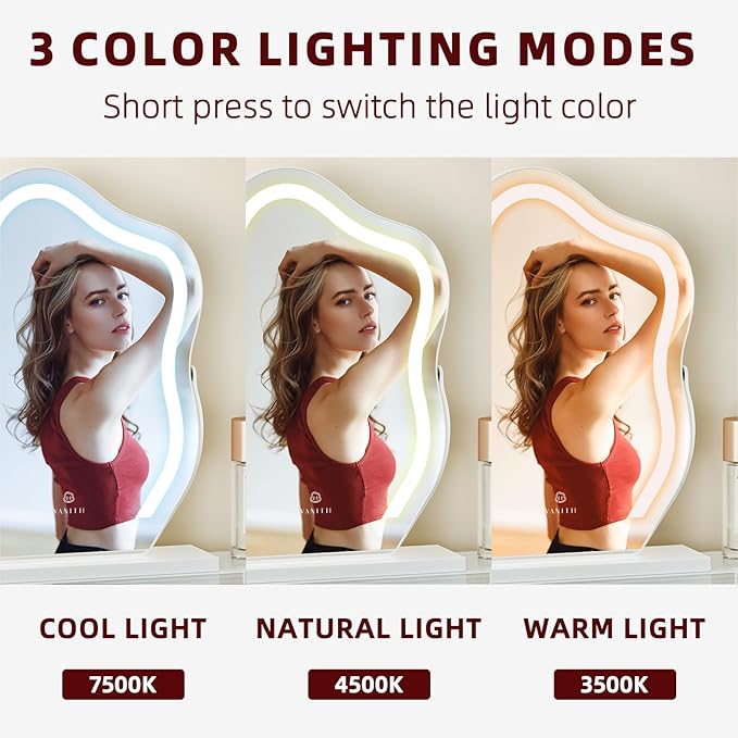 Cloud-Shaped LED Makeup Mirror