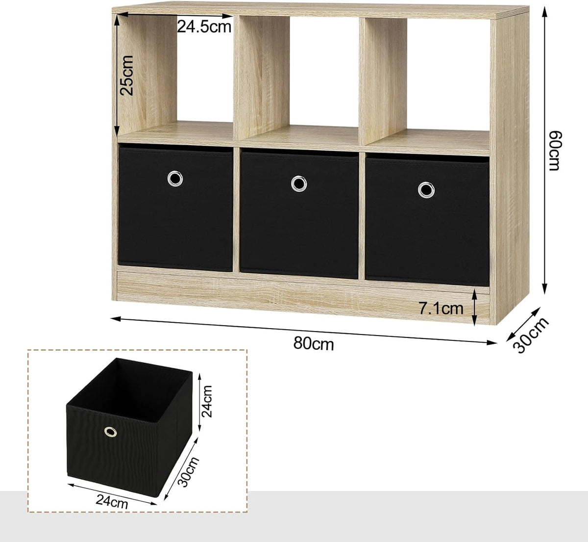 WOLTU Bookcase with 6 Cubes (SK033HEI)