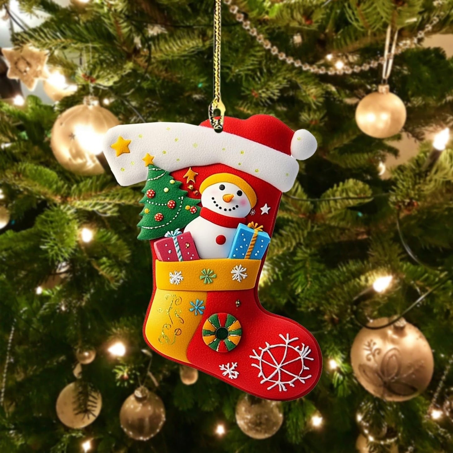 5PCS/1Set Santa Red Christmas Socks Hanging Ornaments - for Home Indoor, Outdoor & Winter Festivities | Decor for Christmas Tree, Fireplace & Family Gatherings - Medaid International