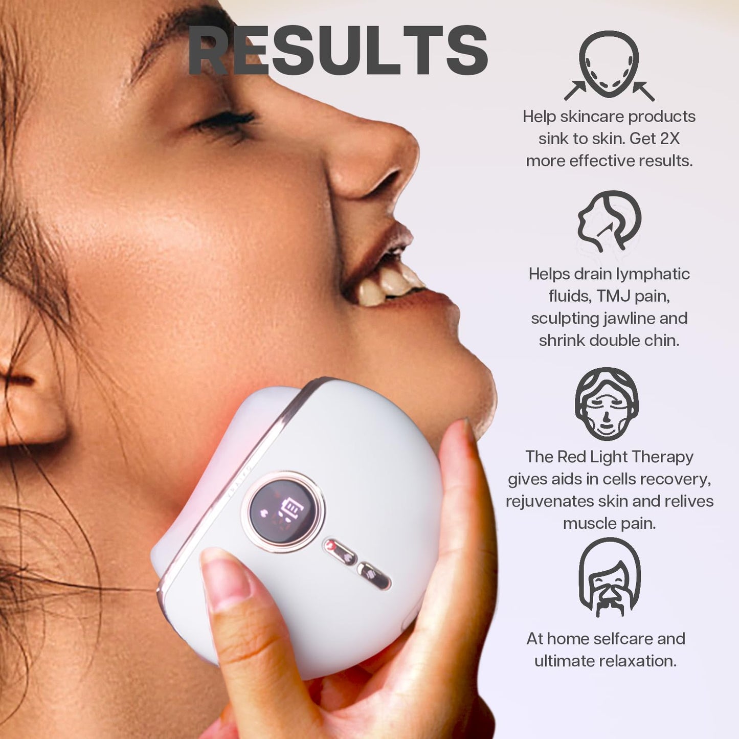 VRAIKO Aurora LED Gua Sha Device, Jade Stone Gua Sha Facial Tool with Heat and Vibration, Face Massager for Anti-Aging Wrinkles Puffiness Skin Rejuvenation and Toning (Aurora) - Medaid International