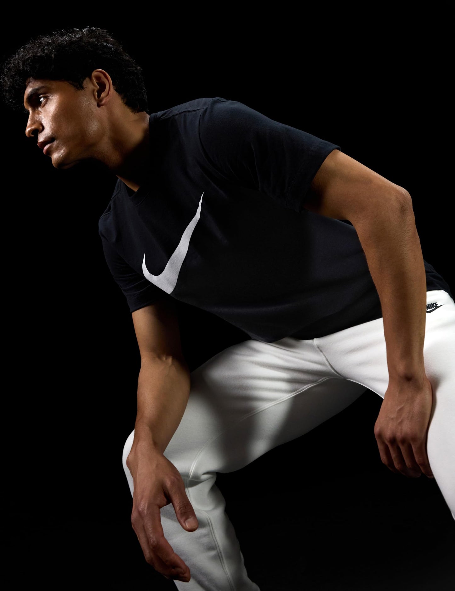 Nike Men's Sportswear Icon Swoosh T-Shirt, Black/White, Small - Medaid International