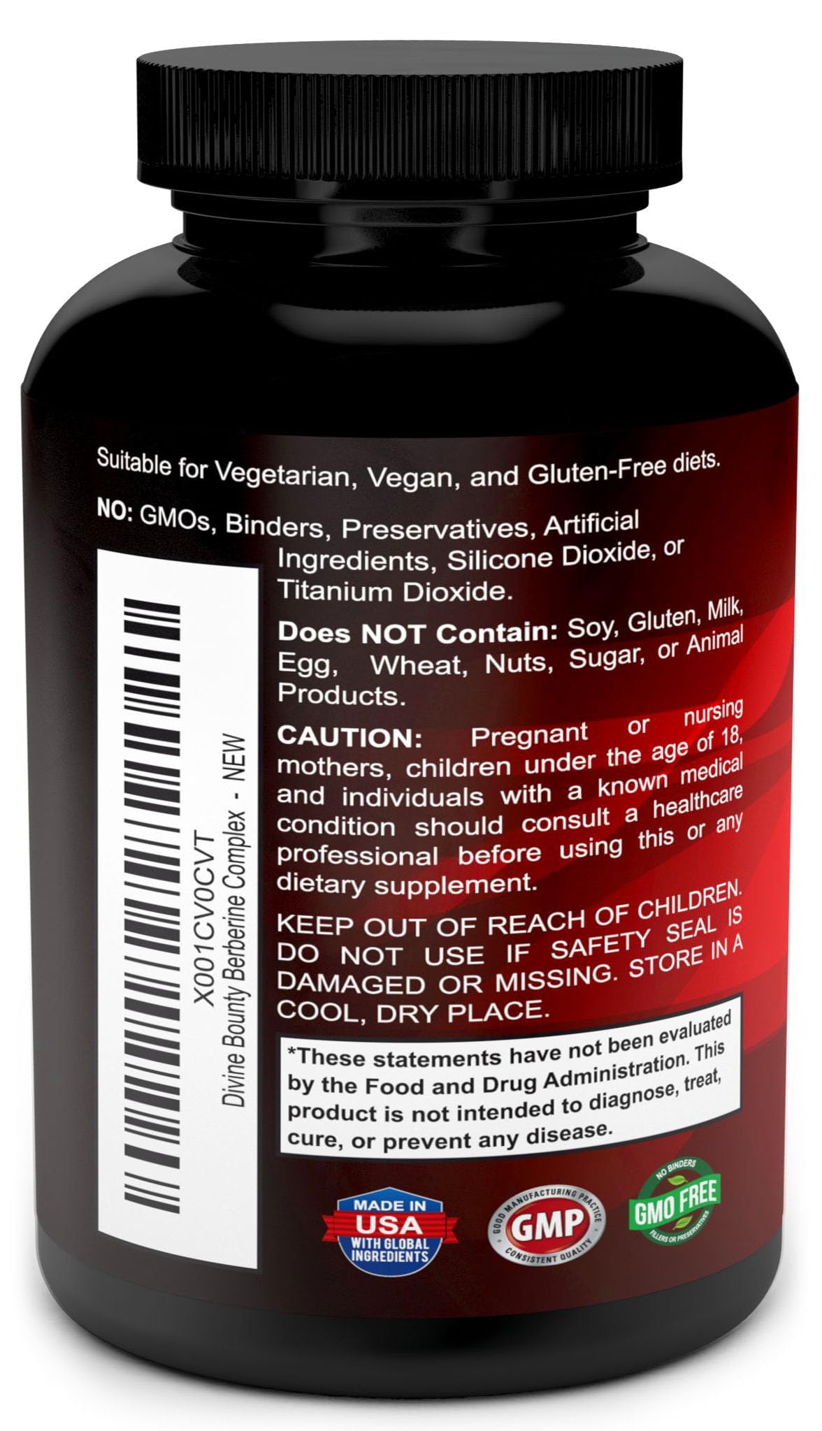 Divine Bounty Pure Berberine Complex - 600mg Per Capsule Berberine HCl Supplement - 60 Vegetarian Capsules - Medaid International