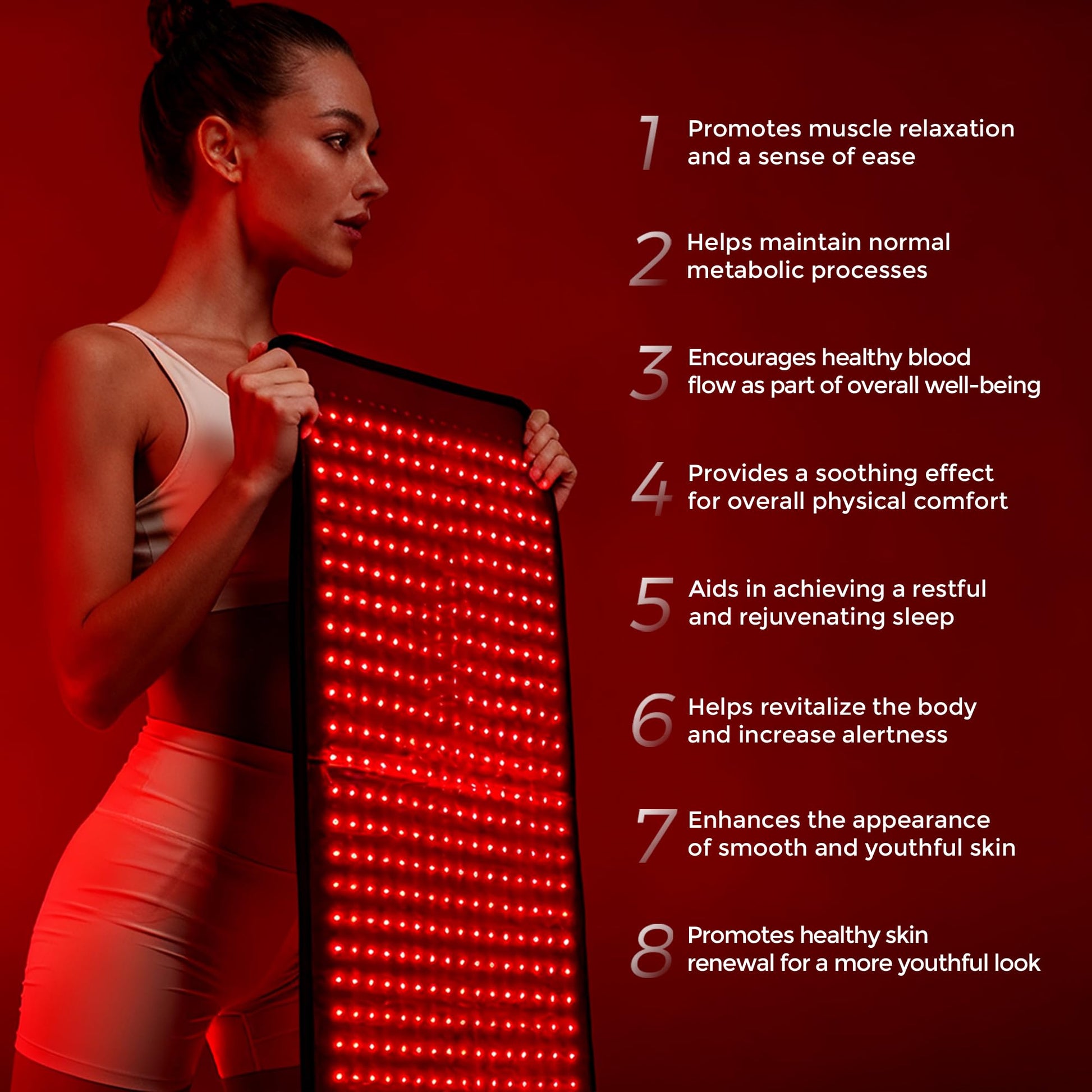 Infrared Red Light Therapy Full Body Mat- 2052 pcs SMD 5050 LED Chips - 660nm & 850nm Wavelengths, Pain Relief, Enhances Recovery, Whole Body Care, Sleep Improvement & Energy Boost - Medaid International