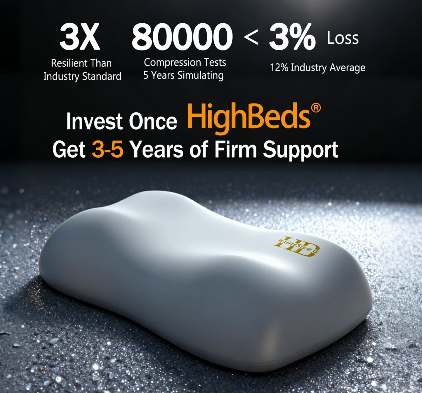 HighBeds Cervical Neck Pillow for Neck Pain Relief- Memory Foam Pillow for Side and Back Sleepers, BASF Support with Ergonomic Pillow - Medaid International