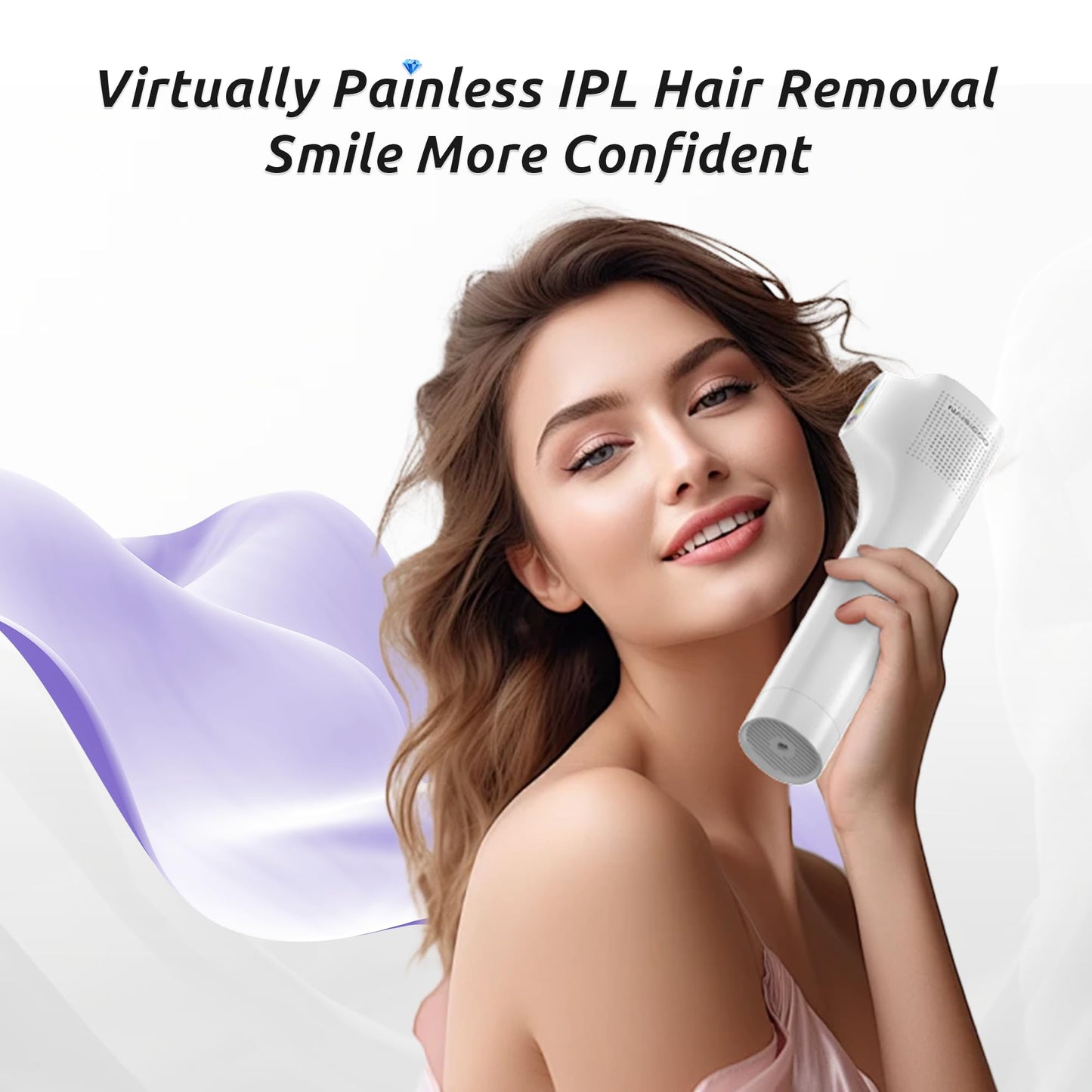 Laser Hair Removal Device for Women and Men, IPL Painless Sapphire Laser Hair with 40°F Ice-Cooling System, Safe for Body Treatment, Long-Lasting Hair Removal from Home, Face, Legs, Back Bikini Line - Medaid International