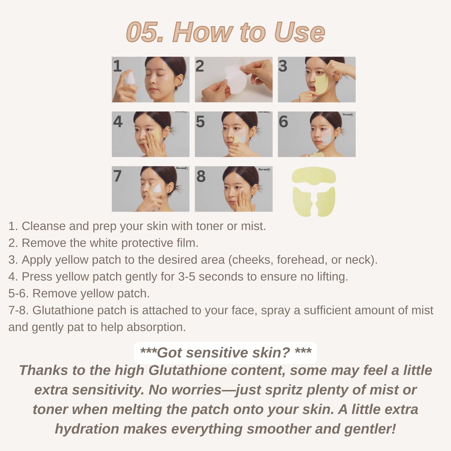 Produco [DermaFi] Glutathione 5% + Collagen 95% Instant Resilience Melting Patch Facial Mask Pack (7 pack) Korean Beauty - Medaid International