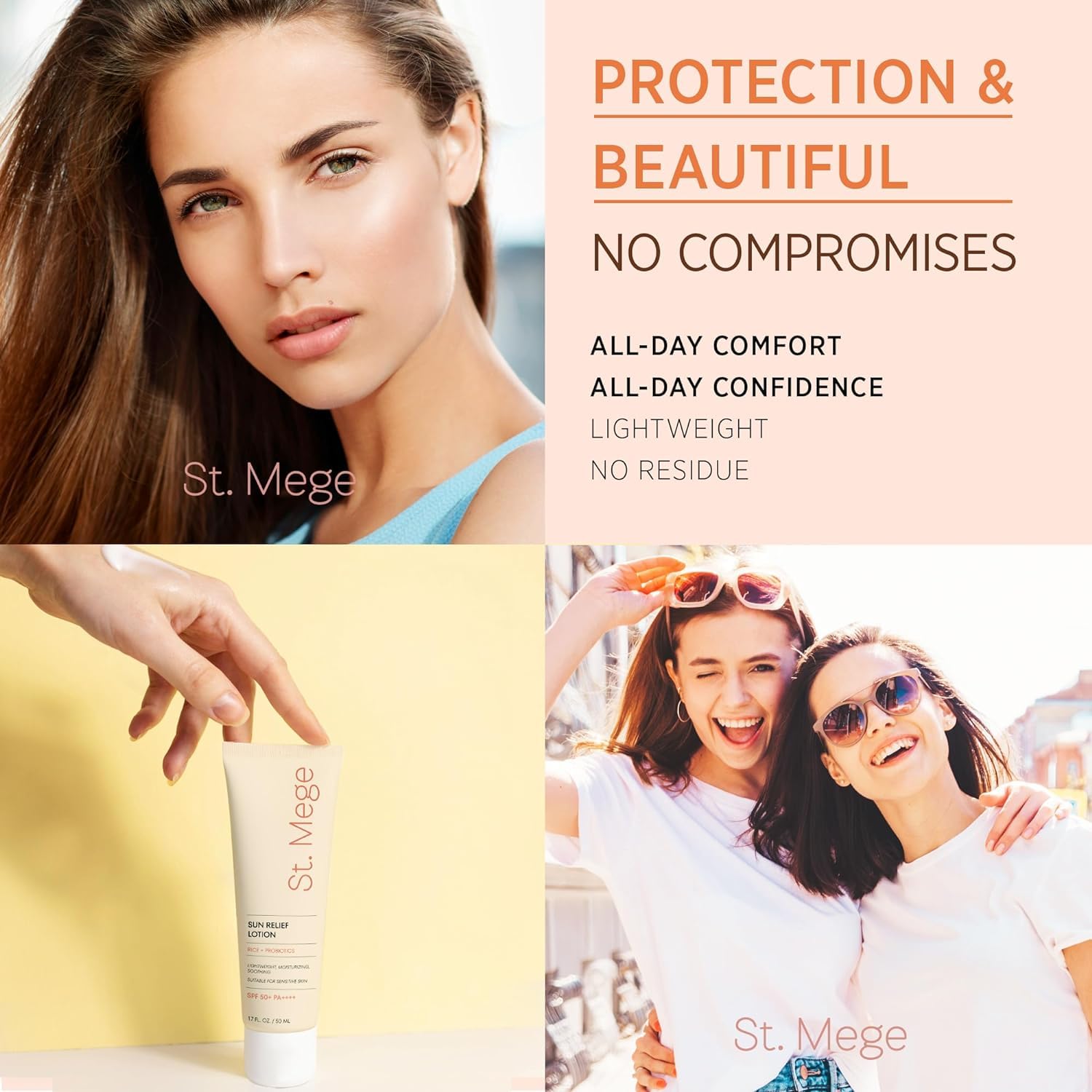 St. Mege Rice Korean Lightweight Sunscreen - Daily 50+ PA++++ Travel Size Sunscreen Lotion - Reef Safe, Asian Skincare Sunblock - Medaid International