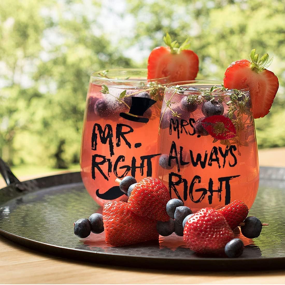 Yalucky Mr and Mrs Wine Glasses Set, Couple Mug Wedding Gifts, Golden Engagement Anniversary Presents for Bride and Groom, Husband & Wife, Bridal Shower Newlywed, Boy And Girl Friend - Medaid International