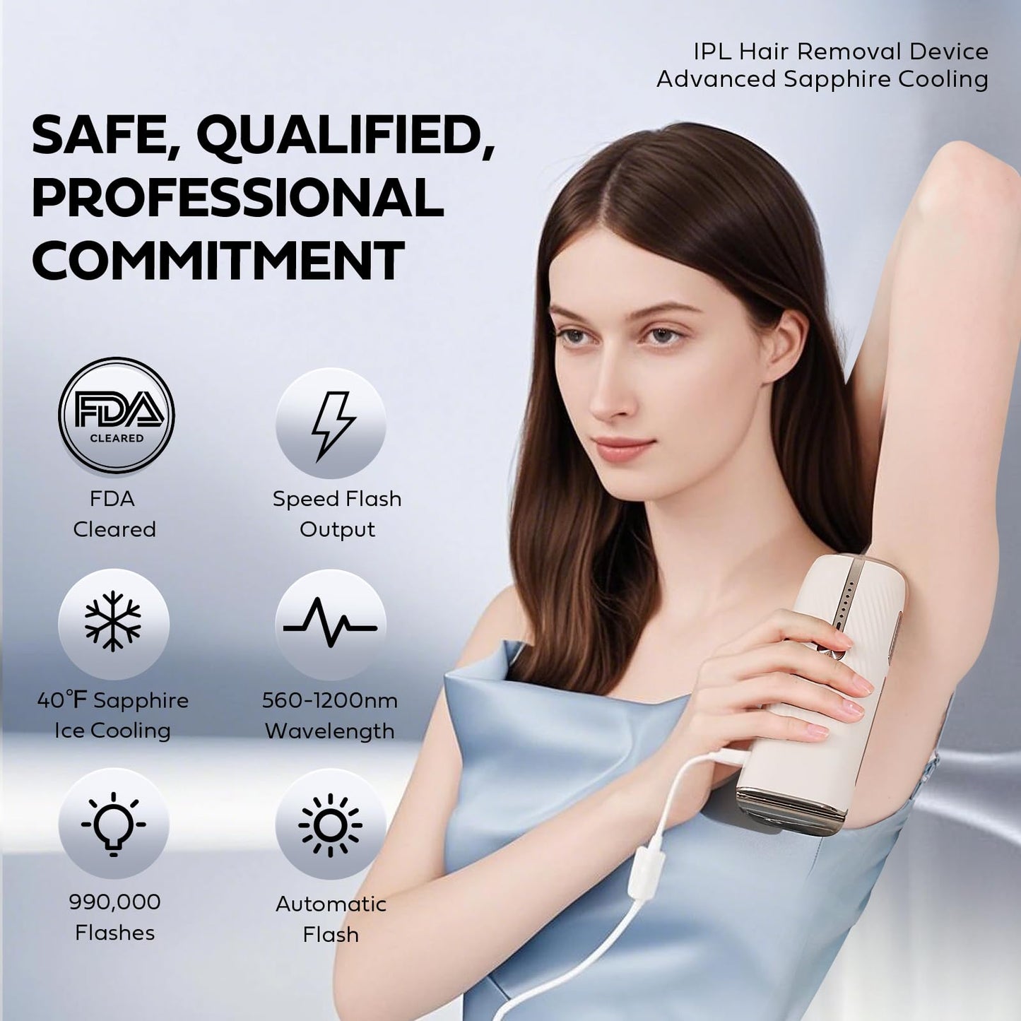 Laser Hair Removal with Ice Cooling, IPL Hair Removal Device Painless, EUARNE Home Use Facial Hair Removal for Women, Dual Lights, Effective in 2 Weeks, Body & Face Epilator, Storage Bag for Travel. - Medaid International