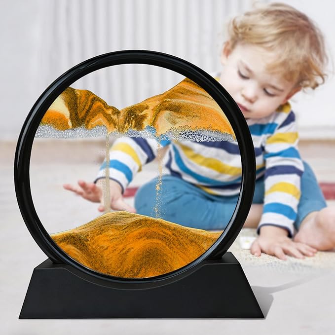 3D Moving Sand Art – Relaxing Quicksand Glass Decor