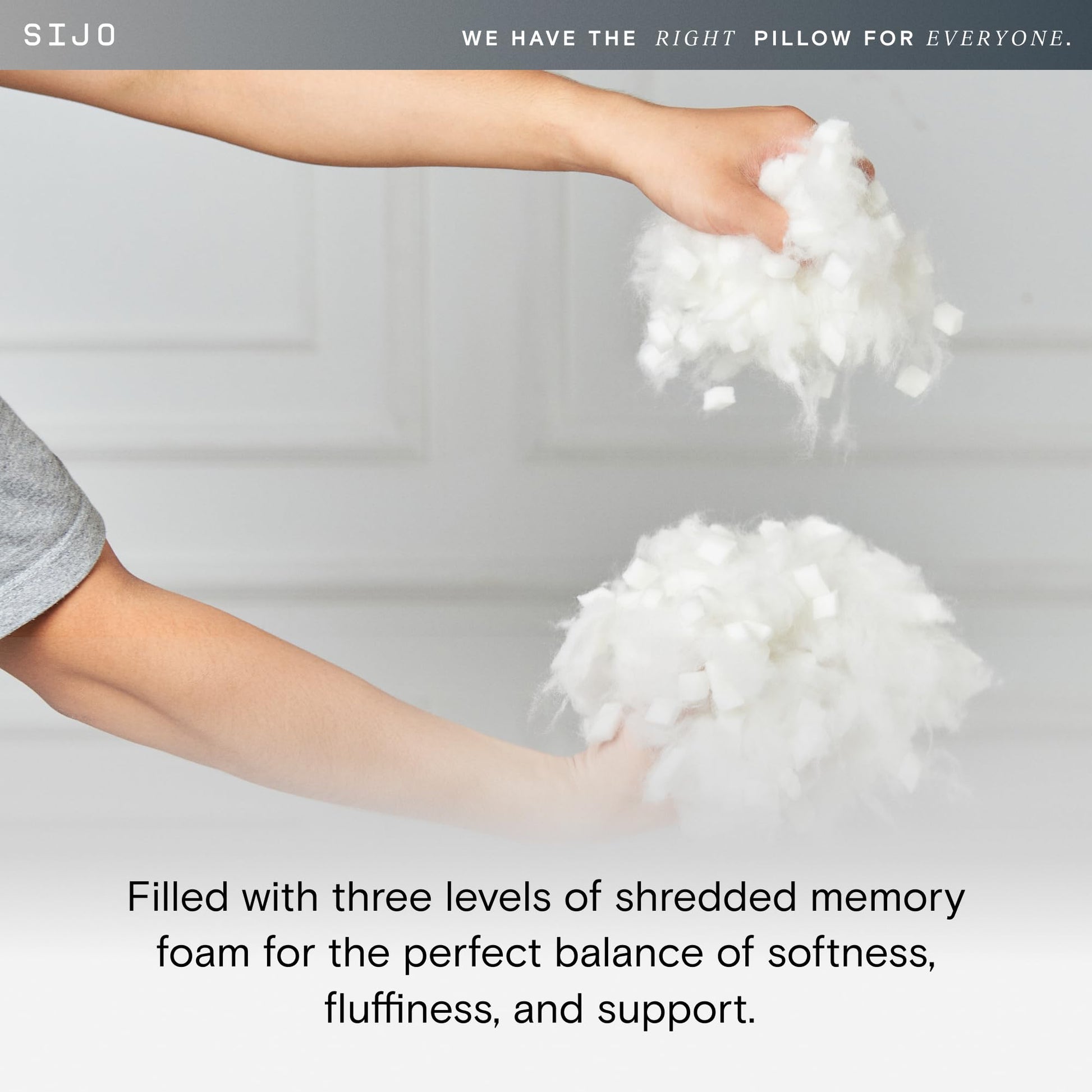 Sijo FlexCool Shredded Memory Foam Pillow - Adjustable Bed Pillow Last Cooling Surface - Good Housekeeping 2025 Bedding Award Winner - CertiPUR-US - Medium Firm for Back, Side, Stomach Sleepers (King) - Medaid International