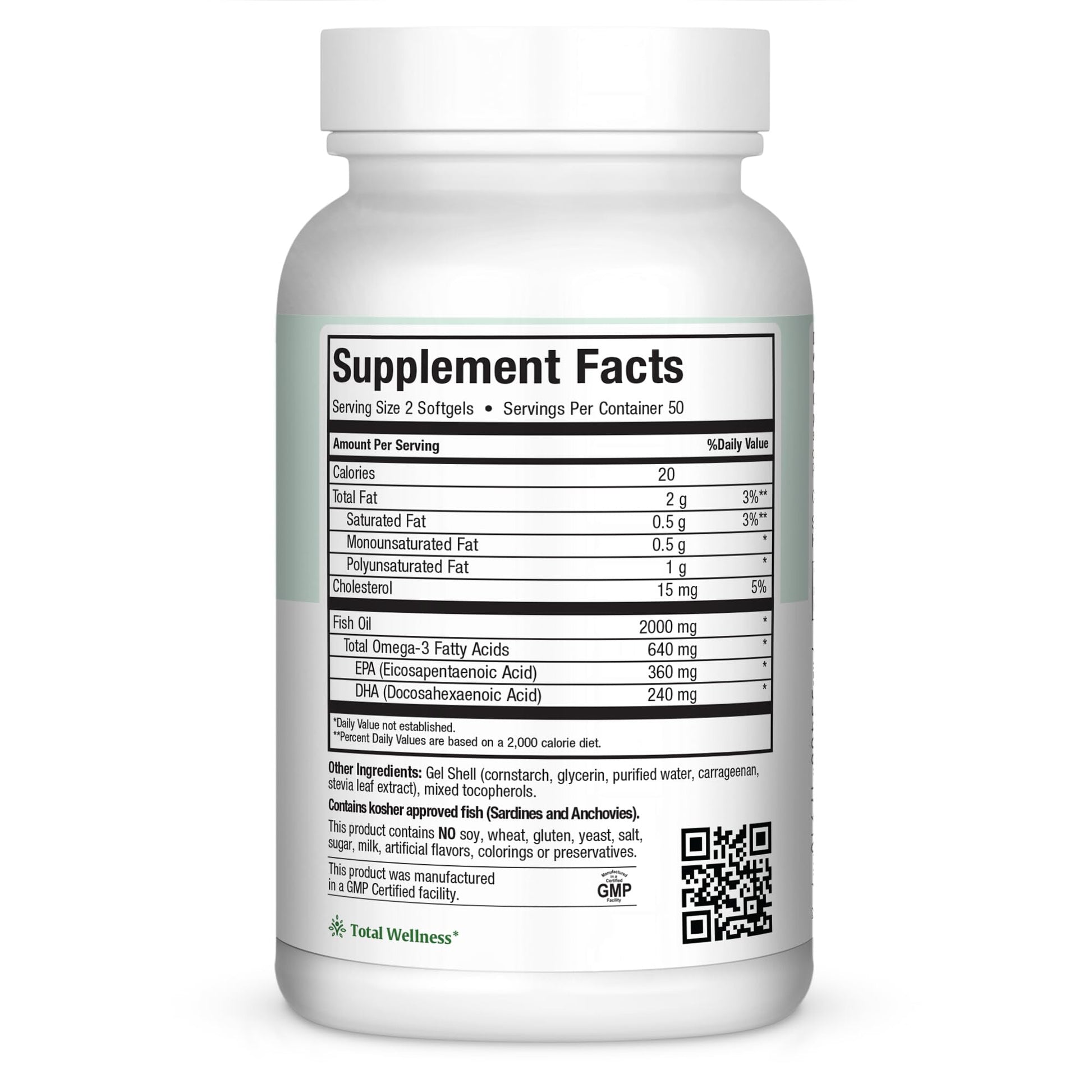 Maxi Health Omega 3 Fish Oil 2000mg – Fish Oil Omega 3 Supplements with No Fishy Aftertaste – Triple Strength EPA DHA – Kosher Omega3 Supplement to Help Support Overall Wellness (100 Softgels) - Medaid International
