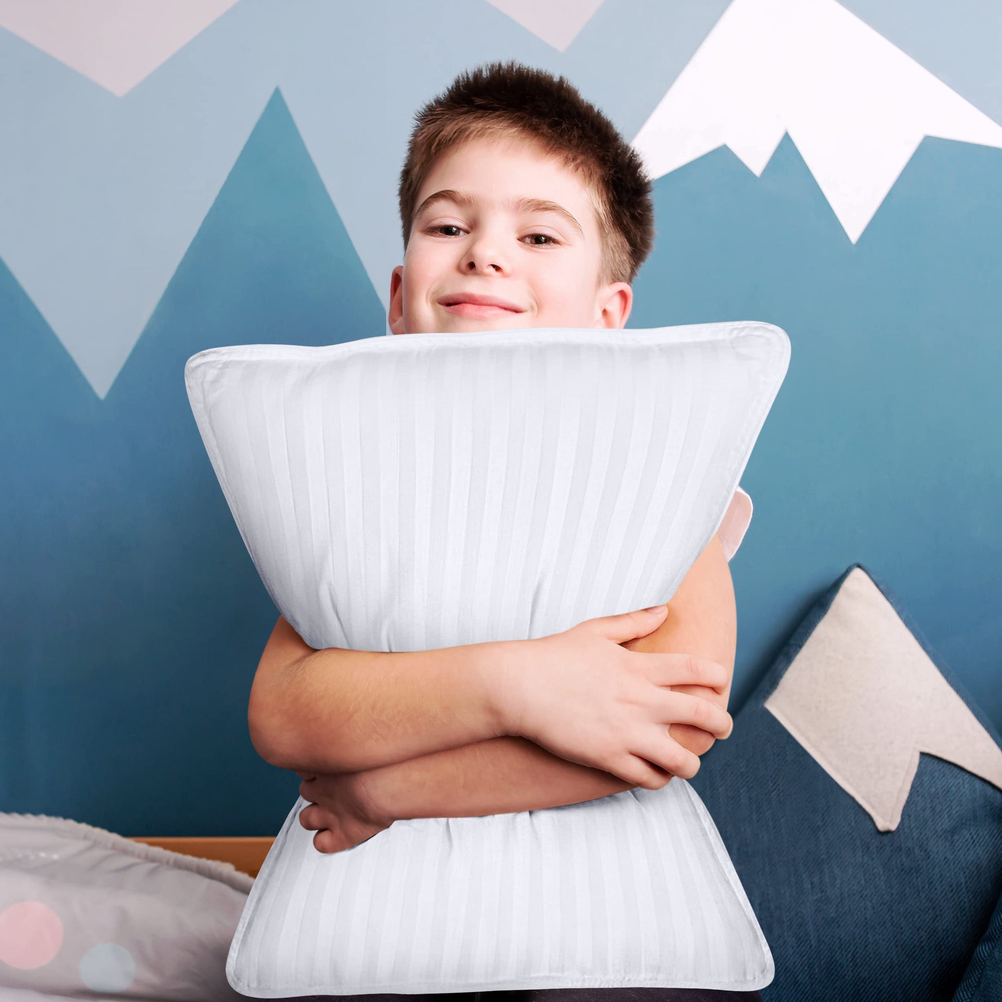 Utopia Bedding Youth Pillow (White, 2 Pack), 16x22 Kids Pillow for Sleeping, Soft and Breathable Cotton Blend Shell, Polyester Filling, Perfect for Kids Bed and Travel (Intended for Age 5 and up) - Medaid International