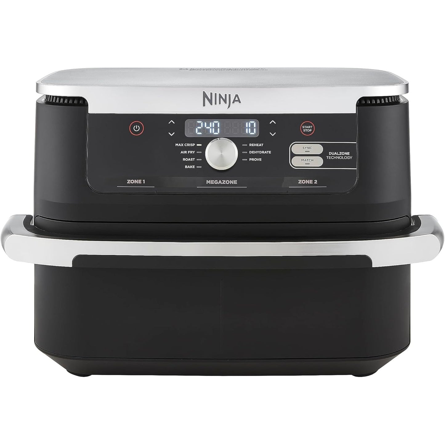 Ninja Foodi FlexDrawer Air Fryer, Dual Zone with Removable Divider, Large 10.4L Drawer, 7-in-1, Air-Fryer Uses No Oil, Air Fry, Roast, Bake, Max Crisp, Non-Stick Dishwasher Safe Parts, Black AF500ME - Medaid International