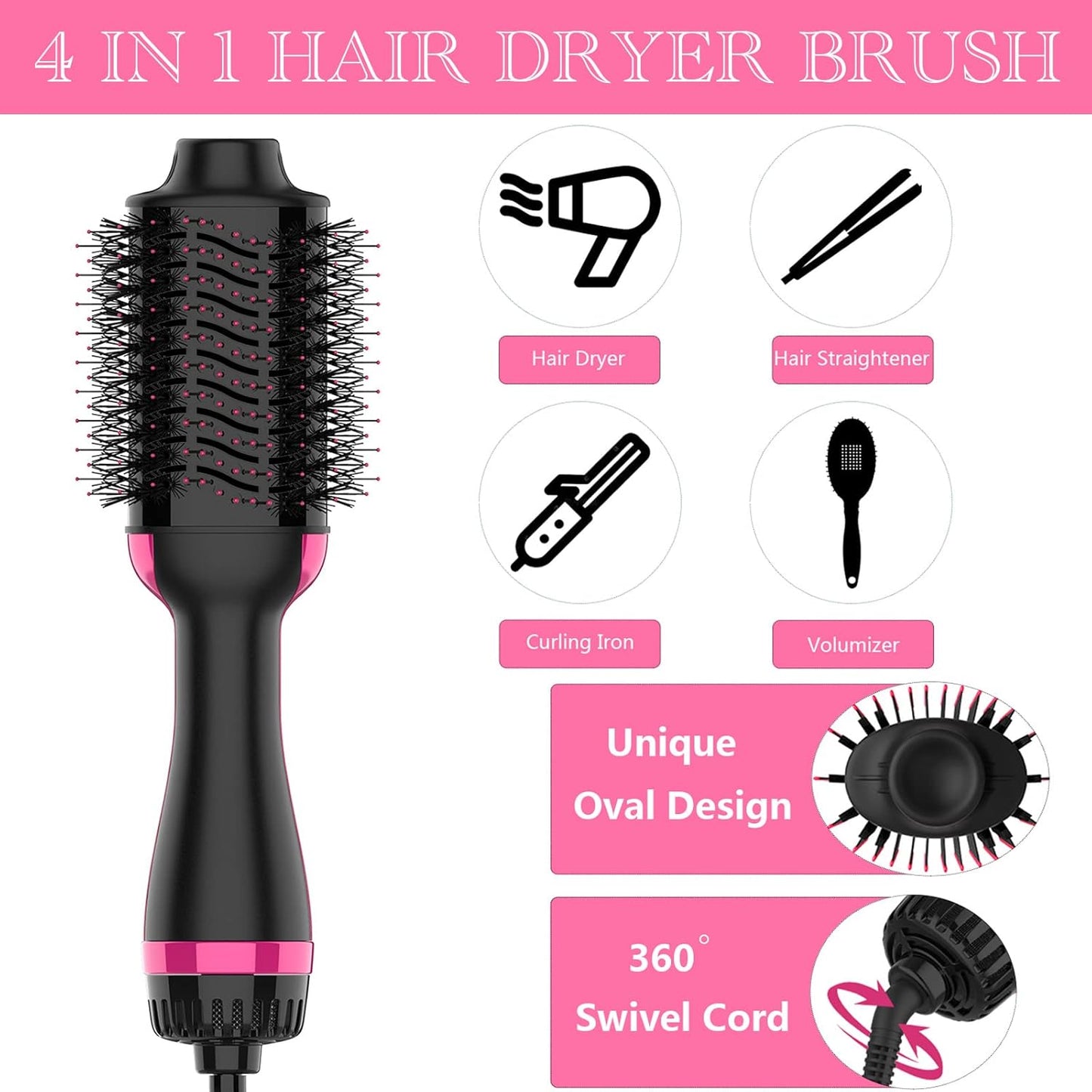 Medaid 4 in 1 Hair Dryer & Curler & Straightener & Volume Machine