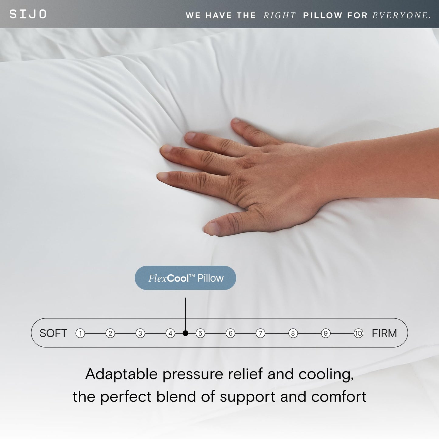 Sijo FlexCool Shredded Memory Foam Pillow - Adjustable Bed Pillow Last Cooling Surface - Good Housekeeping 2025 Bedding Award Winner - CertiPUR-US - Medium Firm for Back, Side, Stomach Sleepers (King) - Medaid International