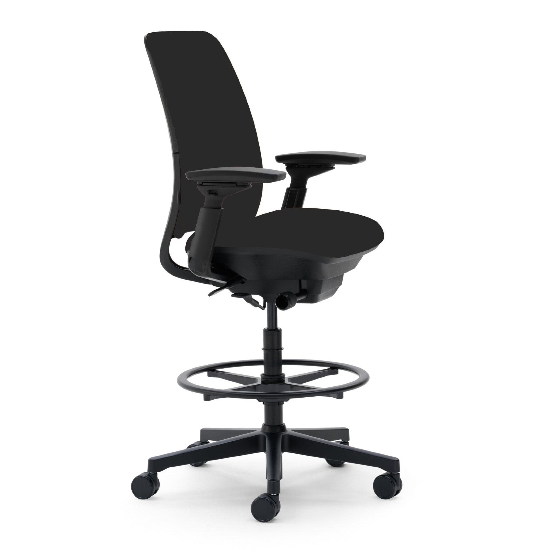 Steelcase Amia Fabric Stool with Fully Adjustable Arms, Black - Medaid International