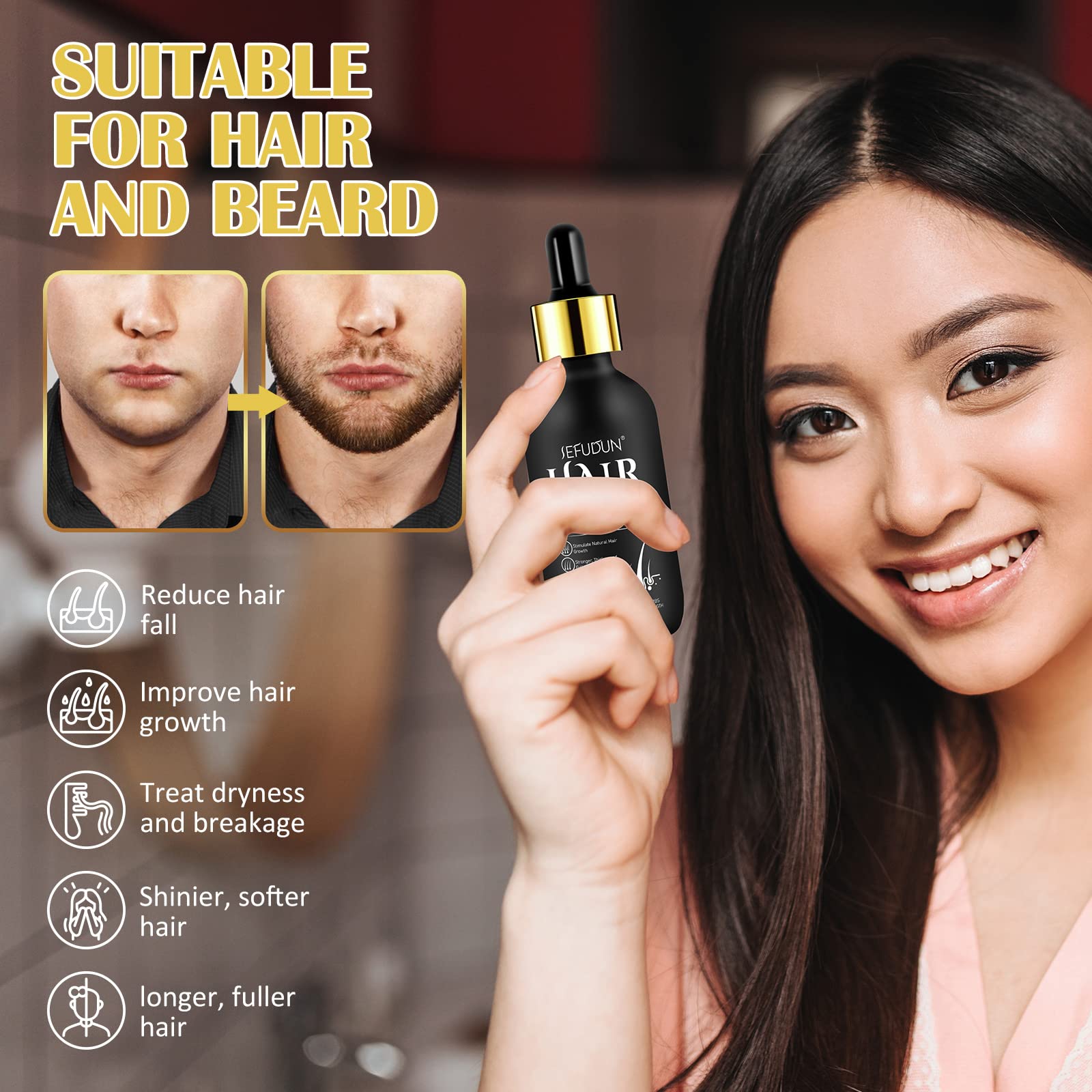 2 Pack 5% Minoxidil Hair Growth Serum,Minoxidil For Men and Women Hair,2.02 oz Biotin Hair Regrowth Serum Treatment For Getting Thicker Healthier Hair - Medaid International