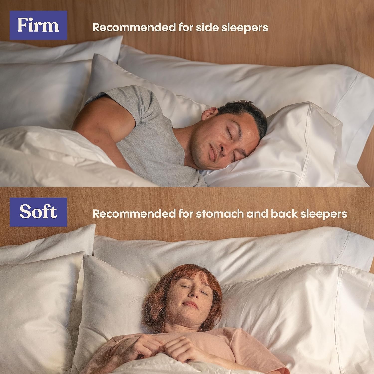 FluffCo Zen Fluff Down Standard/Queen Pillow with 600 Fill Power White Duck Down Stomach Sleeper Pillows - Luxury Hotel Quality 300 Thread Count - 100% Cotton Feather Pillows (Soft Queen Size 1 Pack) - Medaid International