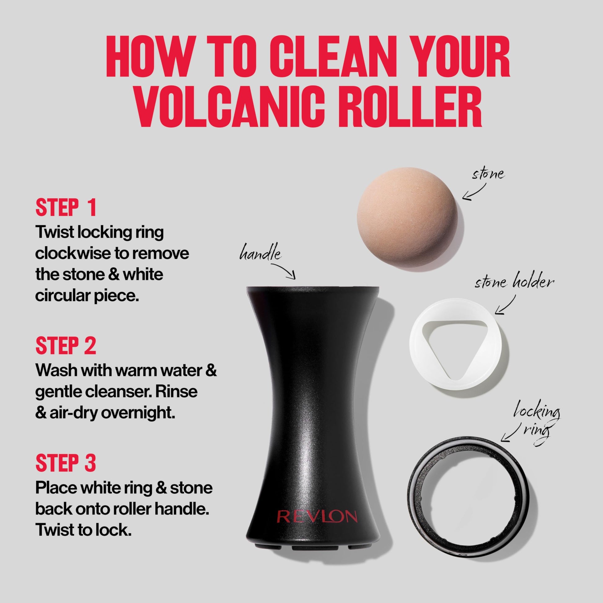 Revlon Face Roller, Oily Skin Control for Makeup, Oil Absorbing, Volcanic Reusable Facial Skincare Tool, Stocking Stuffer for Women & Men, 1 count - Medaid International