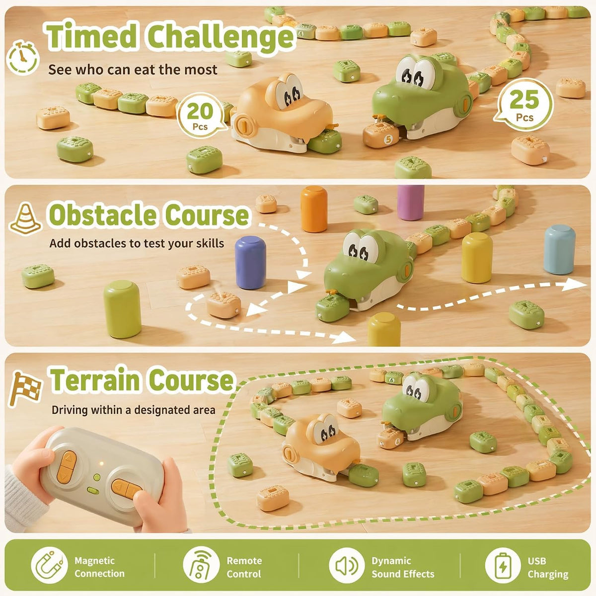 Magnetic Snake Game, Competitive Battle with Remote Control Snake