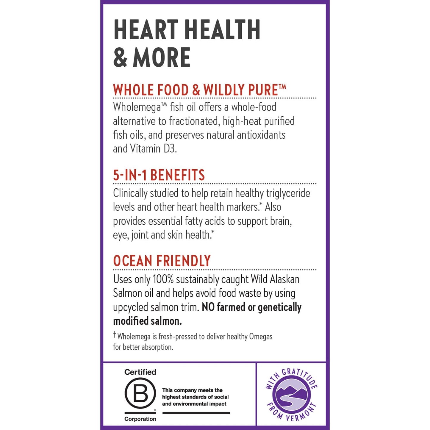 New Chapter Wholemega Fish Oil Supplement - 2000mg per Serving, Clinically Proven Wild Alaskan Salmon Oil with Omega-3 + Vitamin D3 + Astaxanthin, 120 Softgels - Medaid International
