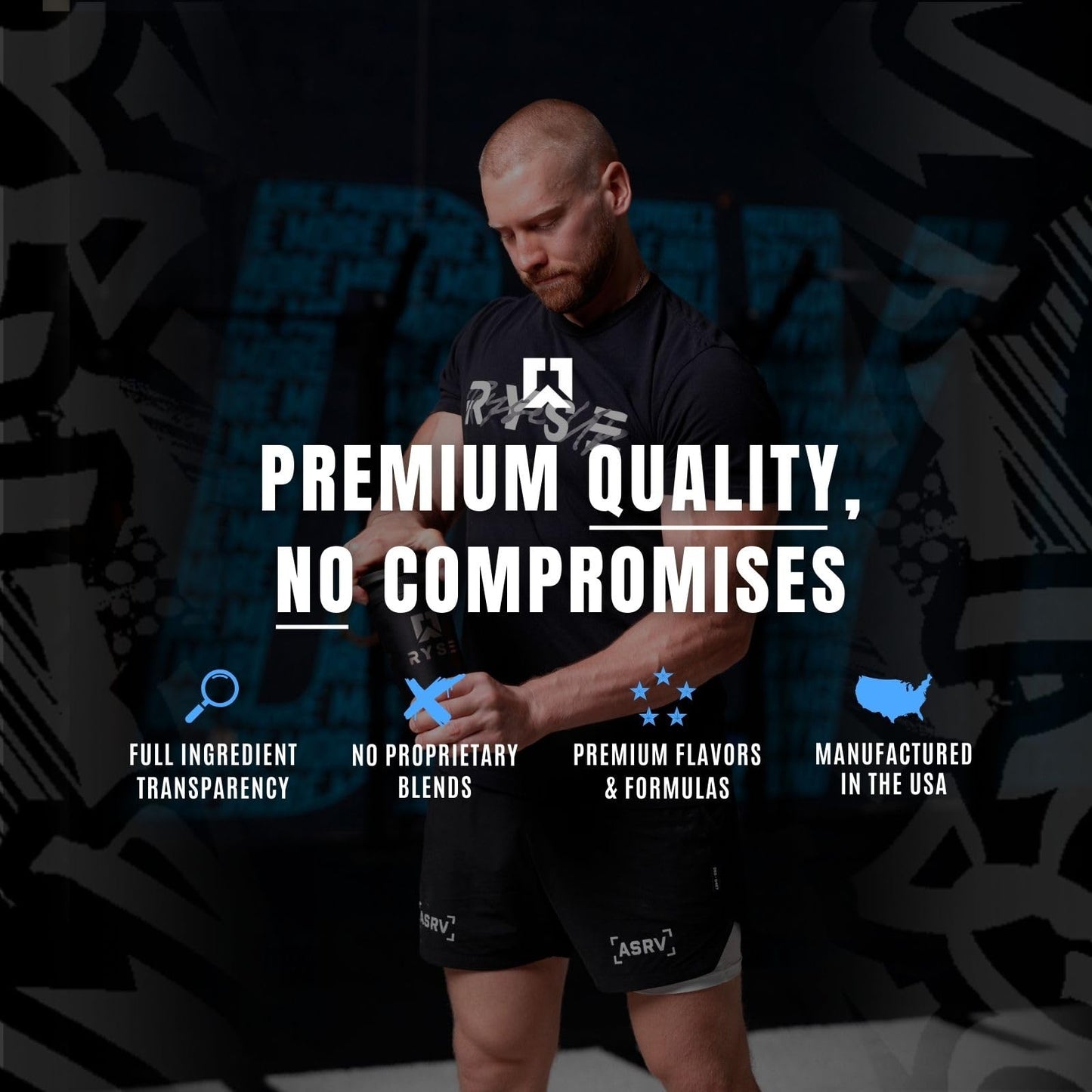 RYSE Project Blackout Pump Cap Max - Pre Workout Nitric Oxide Booster Supplement for Men with Betaine Nitrates & Citrulline Peptides for Maximum Muscle Pumps and Blood Flow - 30 Servings (120 Count) - Medaid International