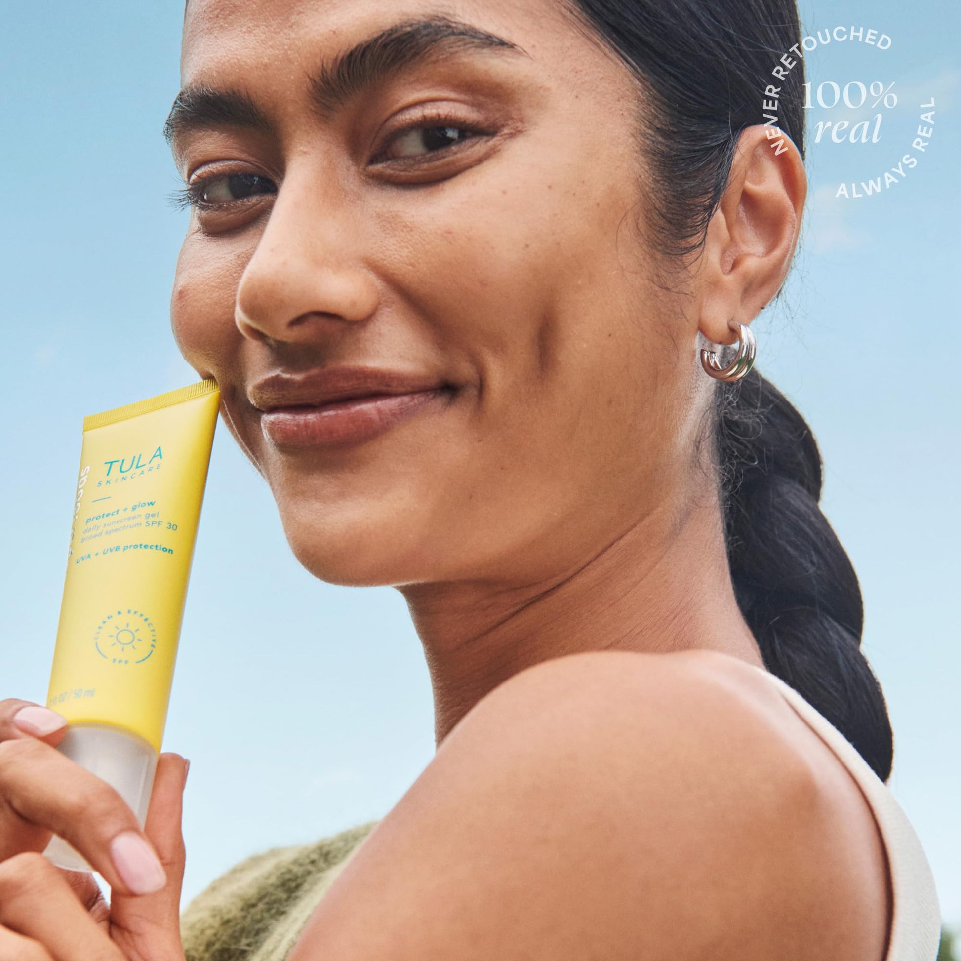 TULA Skin Care Protect + Glow Daily Sunscreen - Gel, Broad Spectrum SPF 30, Skincare-First, Non-Greasy, Non-Comedogenic and Reef-Safe with Pollution and Blue Light Protection, Regular, 1.7 fl oz. - Medaid International