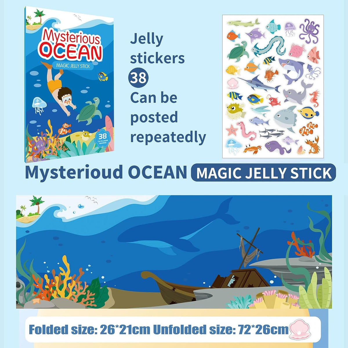 KASTWAVE 3-Pack Reusable 3D Sticker Books | Toddler Activity Scenes for Ages 2-4, Educational Learning Toys & Gifts for Boys & Girls